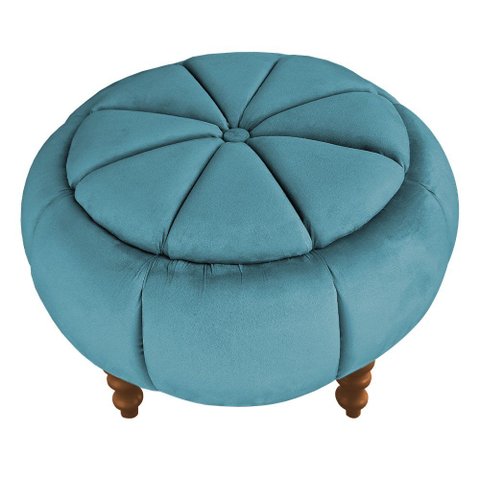 Puff da Vinci 65 Cm Suede Slk Decor Vermelho Amara Azul Turquesa