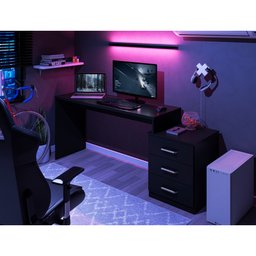 Mesa Gamer de Computador Escrivaninha Quarto Drx 5000 - Preto - 4