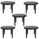 Ver imagem 1 de Kit 5 Mesas de Plástico Redonda 94cm Preta Desmontável