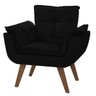 Poltrona Opala com Puff Luxo Tecido Liso Cor Preto - 2