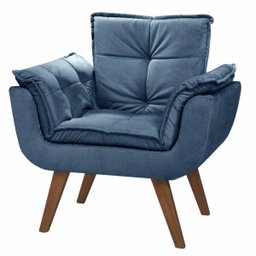 Poltrona Decorativa  Sala Recepção Escritório Opala com Puff Luxo - 3