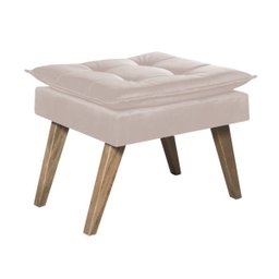Poltrona Opala com Puff Luxo Tecido Liso Cor Bege - 2