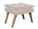 Ver imagem 2 de Poltrona Opala com Puff Luxo Tecido Liso Cor Bege
