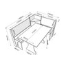 Conjunto de Mesa de Jantar de Canto Alemão Big Linho Bege - 3