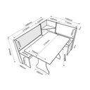 Ver imagem 3 de Conjunto de Mesa de Jantar de Canto Alemão Big Linho Bege