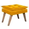 Poltrona Opala com Puff Luxo Tecido Liso Cor Amarelo - 2