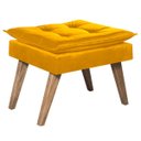 Ver imagem 2 de Poltrona Opala com Puff Luxo Tecido Liso Cor Amarelo