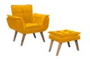Ver imagem 1 de Poltrona Opala com Puff Luxo Tecido Liso Cor Amarelo