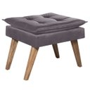 Ver imagem 2 de Poltrona Opala com Puff Luxo Tecido Liso Cor Grafite