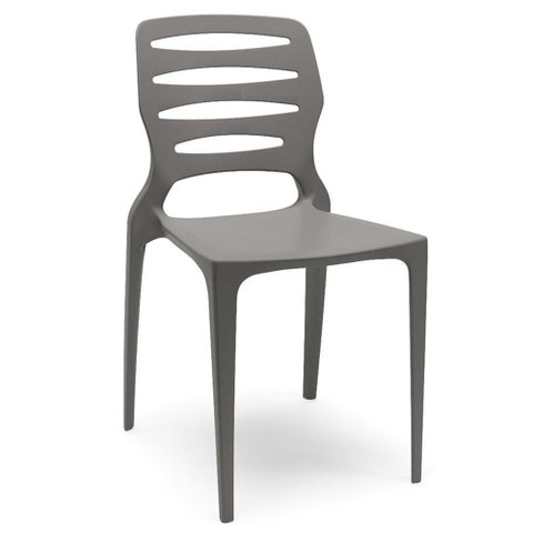 Cadeira para Cozinha Área Gourmet Jardim Empilhável Larsen P03 Basalto - Lyam Decor