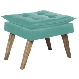 Poltrona Opala com Puff Luxo Tecido Liso Cor Tiffany - 2