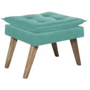 Ver imagem 2 de Poltrona Opala com Puff Luxo Tecido Liso Cor Tiffany