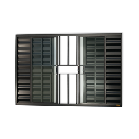 Veneziana Alumínio Confort 6F.c/Grade 100 x 200 V.Liso Preto Brimak