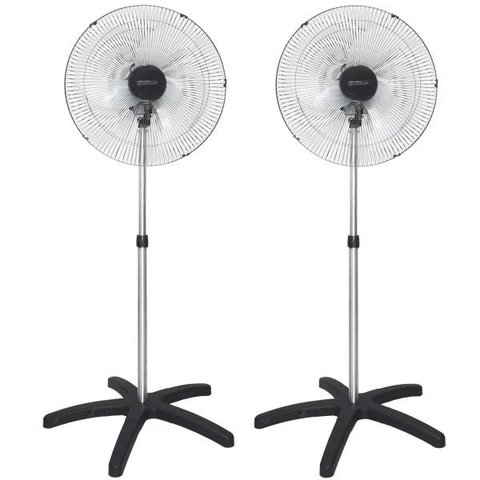 Kit 2 Ventilador Coluna 60cm Bivolt 200W Industrial Turbo Turbão 3 Pás 120 Fios Gf Vitalex Preto