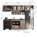 Ver imagem 3 de Cozinha Modulada 4 Peças 7 Portas 2 Gavetas com Balcão sem Tampo para Pia Unna