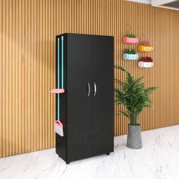 Armário para Lavanderia 2 Portas Multiuso Área Serviço ClickForte Armário Lavanderia Preto - 11