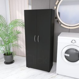 Armário para Lavanderia 2 Portas Multiuso Área Serviço ClickForte Armário Lavanderia Preto - 12