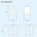 Ver imagem 4 de Conjunto Sala De Jantar 4 Lugares Mesa Com Tampo Em Vidro E Cadeiras Veludo Móveis Mix Mel/off-