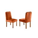 Ver imagem 5 de Conjunto Sala De Jantar 4 Lugares Mesa Com Tampo Em Vidro E Cadeiras Veludo Móveis Mix Mel/off-