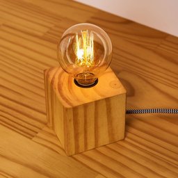 Luminária cubo madeira pinus - 3