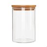 Pote de Vidro Hermético Tampa Bambu 1000ml (Largo) - 1