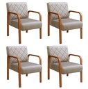 Ver imagem 1 de Kit 4 Poltronas Lara Cor:Veludo Capuccino 250