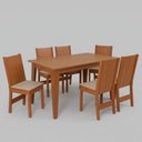 Ver imagem 2 de Sala de Jantar São Carlos Giovana Retangular com 6 Cadeiras Elane