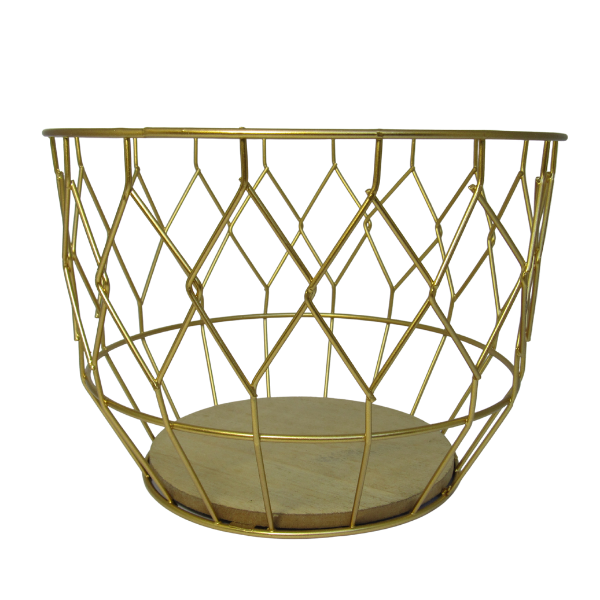 Cesto De Metal Dourado MadeiraMadeira