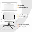 Ver imagem 3 de Kit 2 Cadeiras de Escritório Presidente Presidencial Reclinável com Apoio para Cabeça Branco