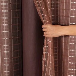 Cortina Blackout PVC com Tecido Voil xadrez 2,00M x 1,40M - 1