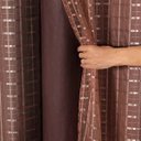 Ver imagem 1 de Cortina Blackout PVC com Tecido Voil xadrez 2,00M x 1,40M