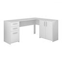 Ver imagem 2 de Mesa para Escritório 2 Portas 3 Gavetas Mirage Branco New - Pnr Móveis
