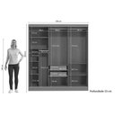 Ver imagem 2 de Guarda Roupa Casal 3 Portas de Correr e 2 Gavetas R589 Canela - Kappesberg