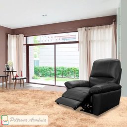 Poltrona do Papai Reclinável Elétrica Armênia Power Touch Couro Preto - Gran Belo - 7