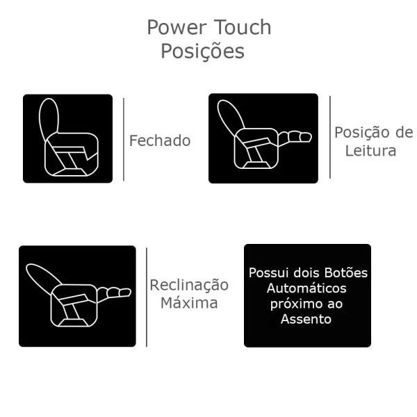 Poltrona do Papai Reclinável Elétrica Armênia Power Touch Couro Conhaque - Gran Belo - 4