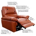 Ver imagem 2 de Poltrona do Papai Reclinável Elétrica Armênia Power Touch Couro Conhaque - Gran Belo