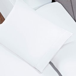 Jogo de Lençol Casal Queen Soft 3 Peças Cama Fronha e Lençol Elástico 100% Poliéster 180 Fios Branco - 3