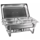 Ver imagem 1 de Rechaud Rm Retangular em Aço Inox Banho com 4 Cubas e Fogareiro 11 L Buffet
