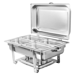 Rechaud Rm Retangular em Aço Inox Banho com 4 Cubas e Fogareiro 11 L Buffet - 3