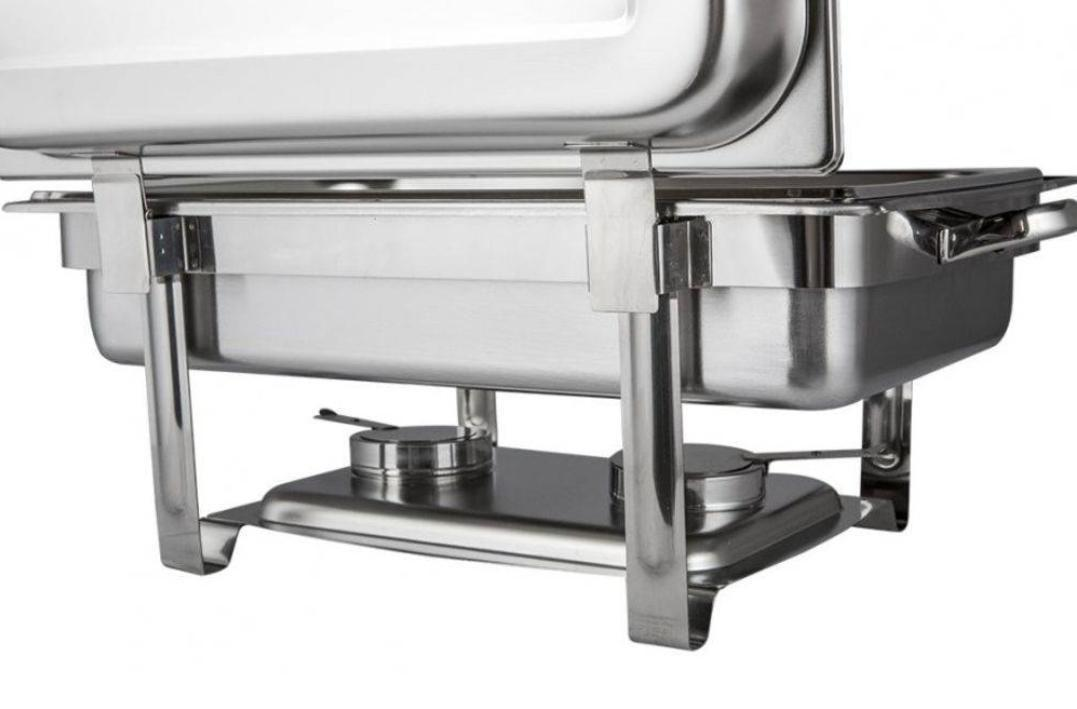 Rechaud Rm Retangular em Aço Inox Banho com 4 Cubas e Fogareiro 11 L Buffet - 4