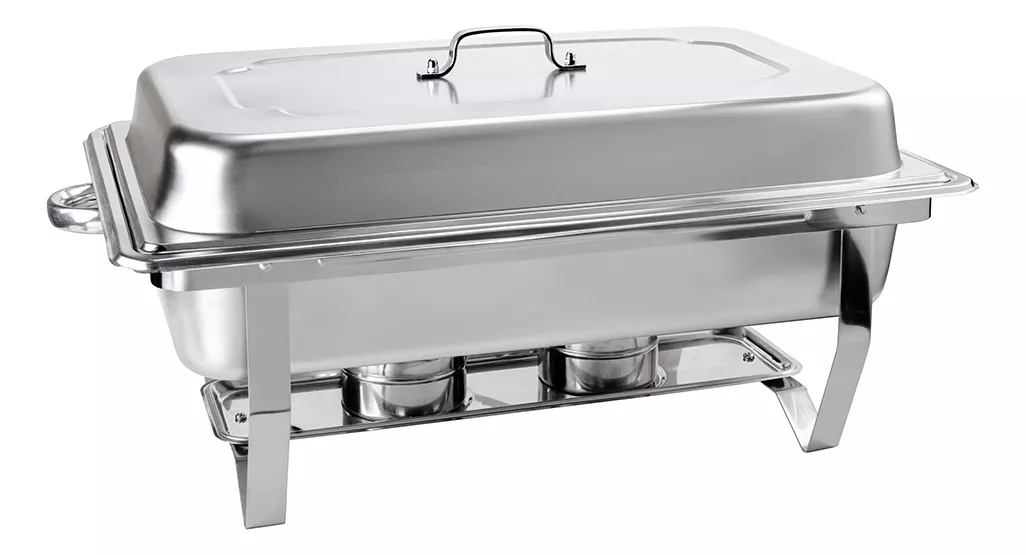 Rechaud Rm Retangular em Aço Inox Banho com 4 Cubas e Fogareiro 11 L Buffet - 2