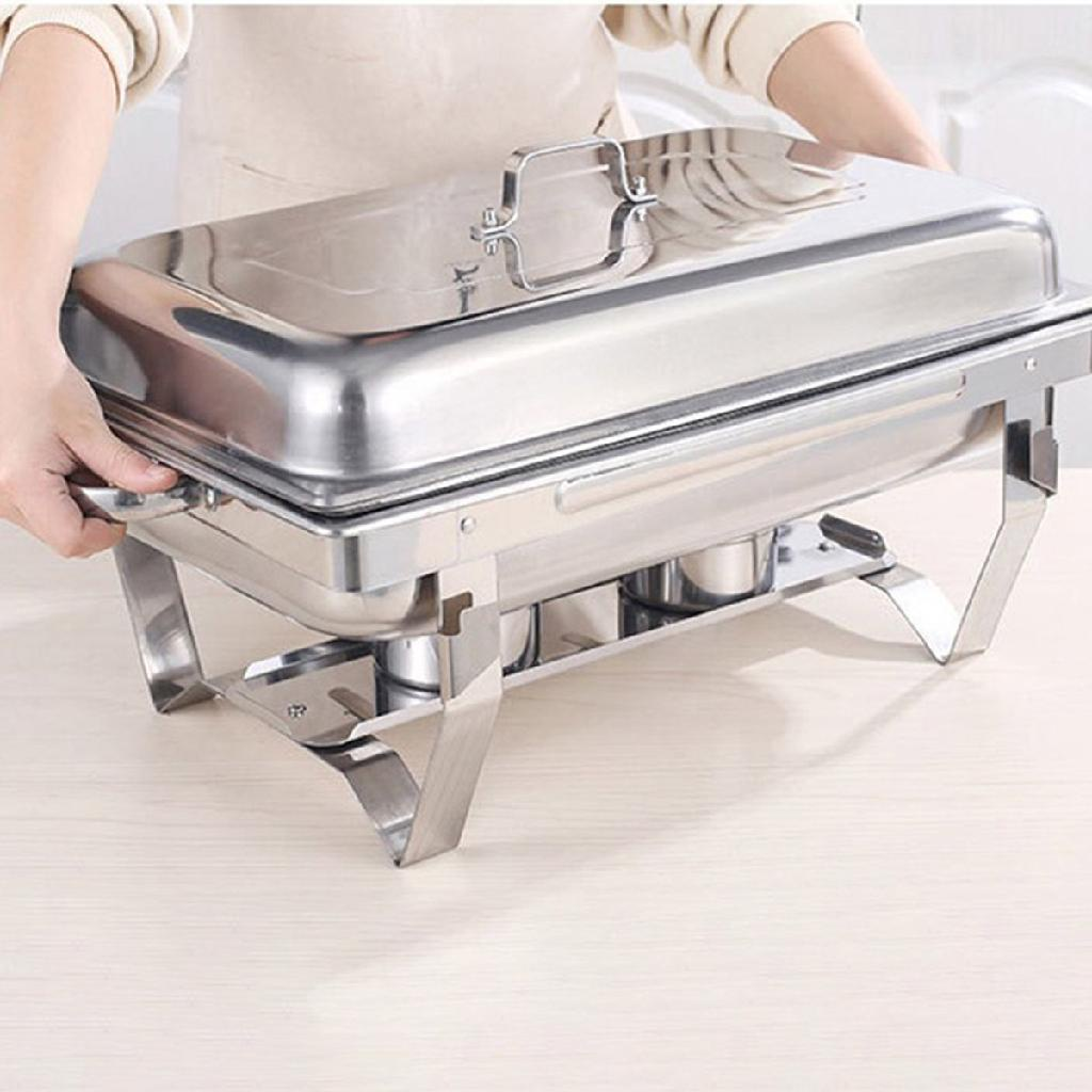 Rechaud Rm Retangular em Aço Inox Banho com 4 Cubas e Fogareiro 11 L Buffet - 6