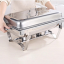 Ver imagem 6 de Rechaud Rm Retangular em Aço Inox Banho com 4 Cubas e Fogareiro 11 L Buffet