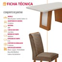 Ver imagem 7 de Mesa de Jantar Carolina Tampo 180cm MDF com Vidro Canto Copo e 6 Cadeiras Liz