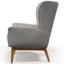 Ver imagem 7 de Kit Poltrona Decorativa Milena D02 com Puff Viseo Linho Cinza Escuro C-416 - Lyam Decor