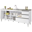 Ver imagem 3 de Gabinete Balcão para Pia 2 Metro com Gavetão Branco