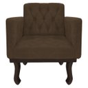 Ver imagem 6 de Kit Diva Recamier Diana 185cm Lado Direito e 02 Poltronas Classic Suede Marrom - ADJ Decor