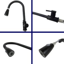 Torneira Goumet Pull Down Monocomando Misturador Água Quente Bancada Cozinha - 4