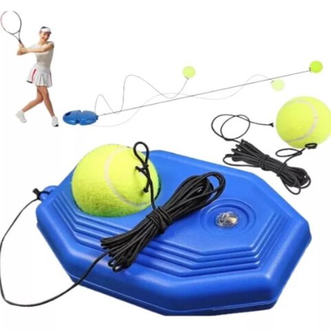 Base Treinamento Tennis Treino Individual Bolinha com Elastico Aparelho Fixo Pratico Portatil