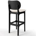 Ver mais imagens de Kit 3 Banquetas Alta Bar Cozinha Sala Jantar Fixa Betta L02 Preto Linho Cru - Lyam Decor